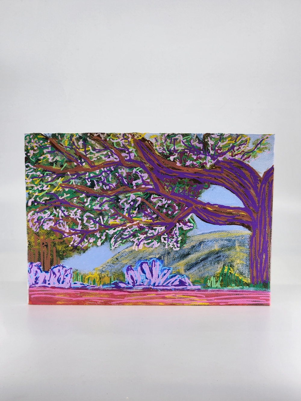 Hand Crafted Wall Art Purple Landscape Canvas Art